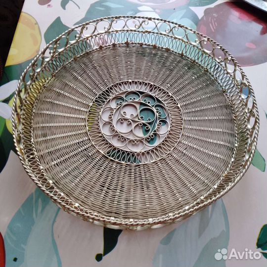 Конфетница и сухарница мельхиоровая