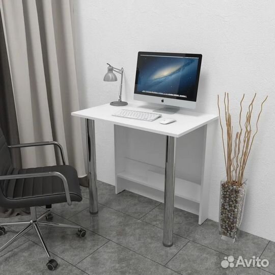 Компактный компьютерный стол белый