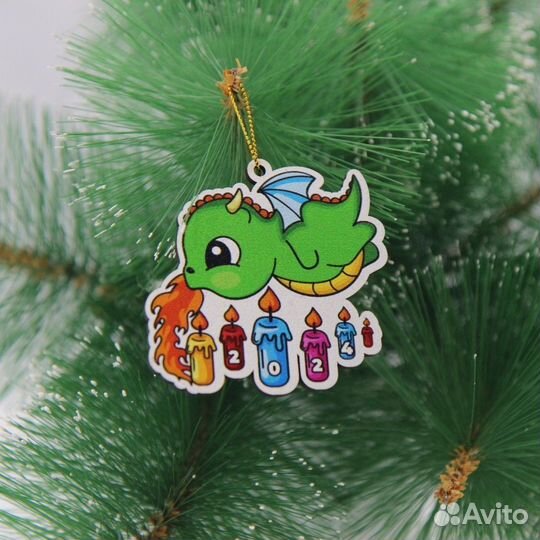 Ёлочные игрушки Дракончики комплект 10 шт