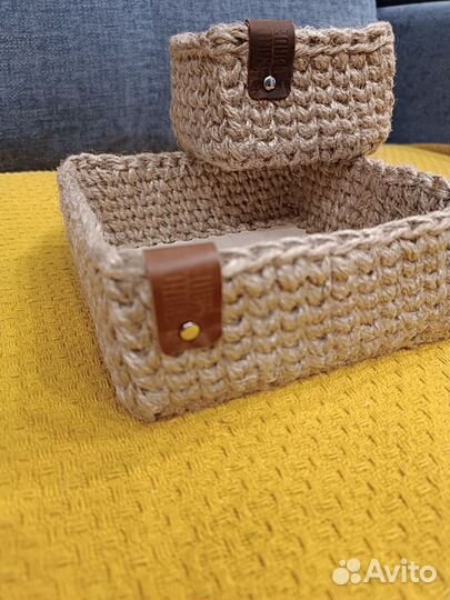 Вязанная корзина