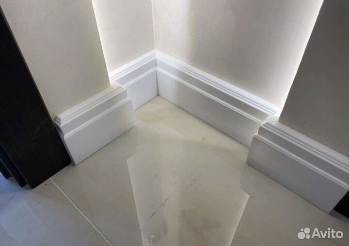 Установка плинтуса дюраполимер, мдф. Покраска