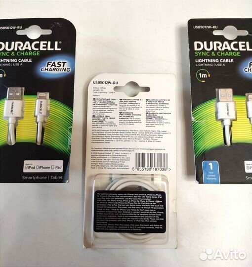 iPhone, iPad кабель с MFi. Duracell пр-во Британия