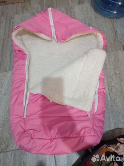 Зимний конверт в коляску на овчине