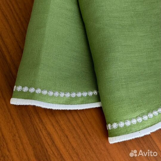 Плейсмат льняной зеленый 2 шт