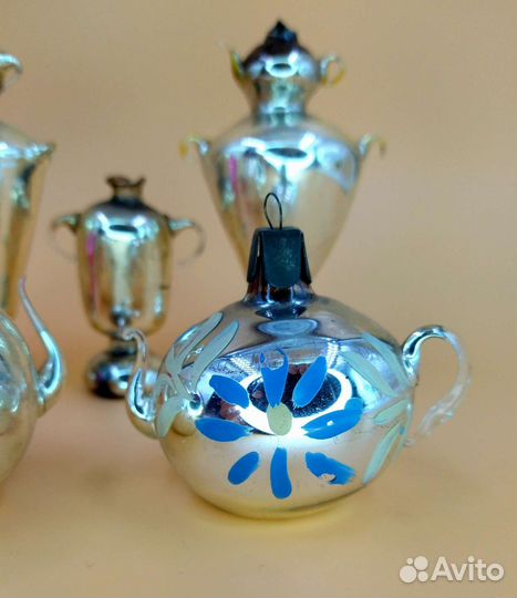 Ёлочные игрушки Самовар с чайником СССР