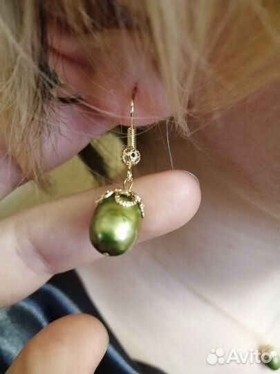 Комплект из натурального жемчуга