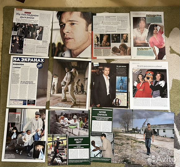 Брэд Питт статьи из журналов и плакат