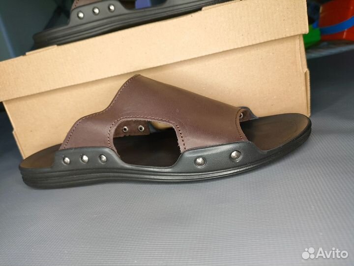 Пантолеты шлепанцы тапочки из натуральной кожи