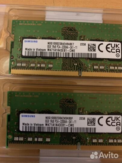 Оперативная память для ноутбука ddr4 8gb 2 шт