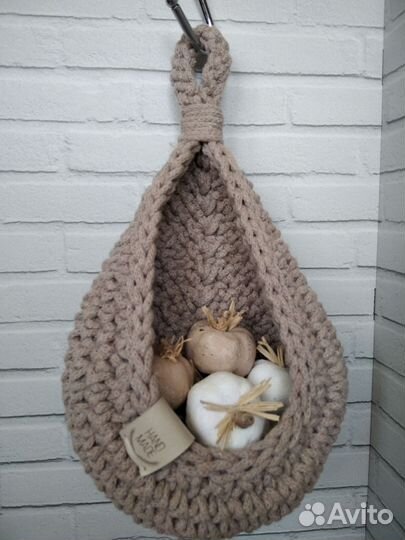 Корзинка подвесная из джута