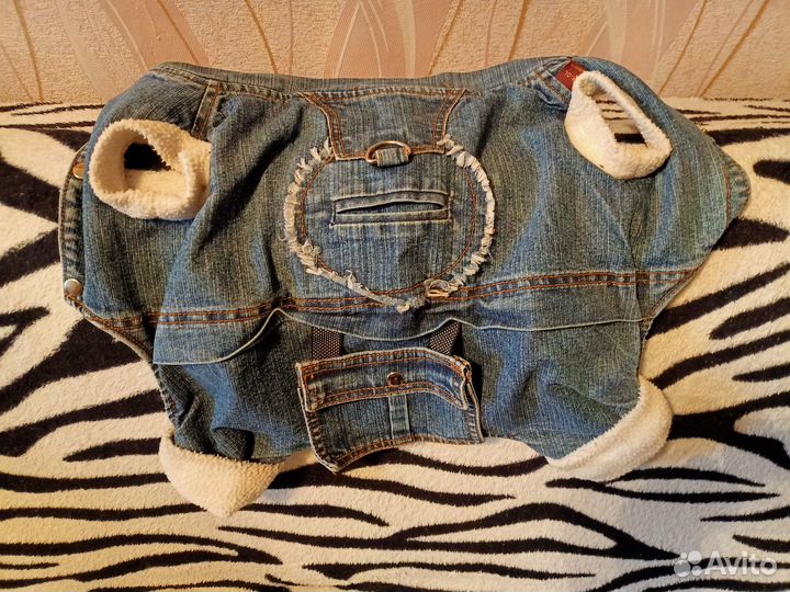 Джинсовая одежда для маленьких собак зимняя
