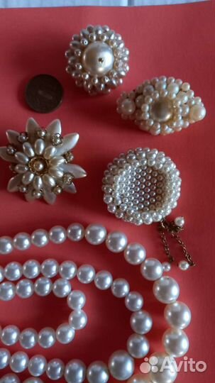 Коллекция жемчужной винтажной бижутерии