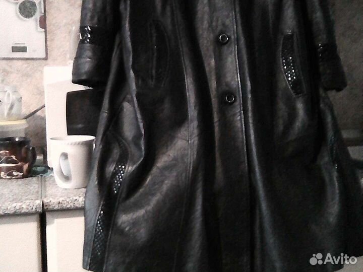 Кожаный плащ. жен. Весна, осень