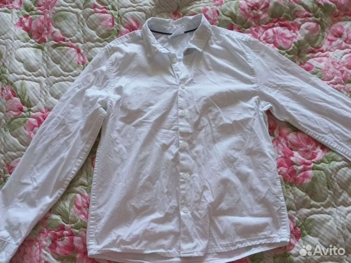 Рубашка белая на мальчика 140