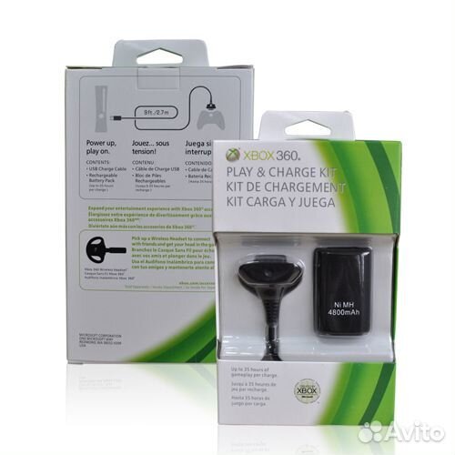 Xbox 360 Аккумулятор 4800 мАч и кабель для зарядки