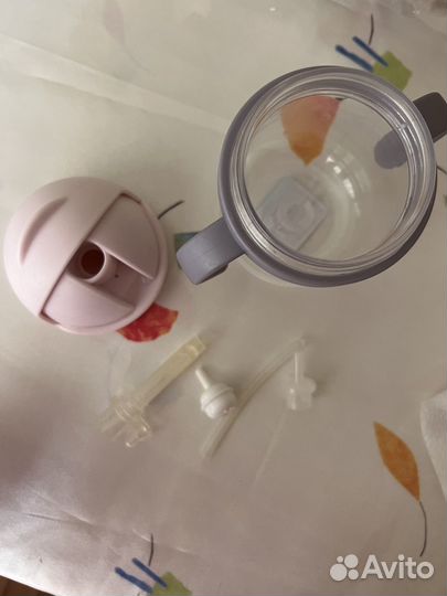 Поильник непроливайка с трубочкой