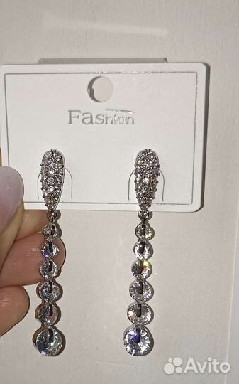 Свадебная бижутерия/серьги/подвеска на леске