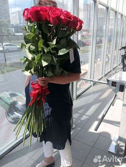 Розы высокие Доставка цветов
