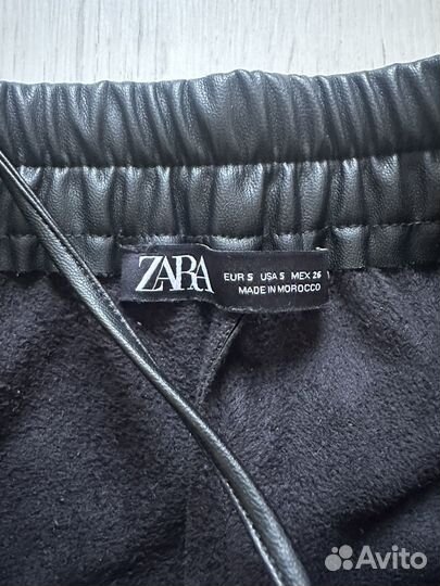 Брюки кожаные zara S