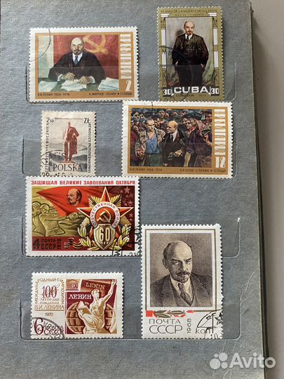 Марки СССР Лениниана, 80 штук в альбоме
