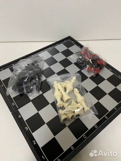 Шахматы шашки нарды 3в1