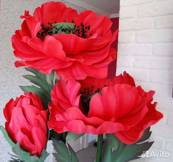 Цветы большие из бумаги