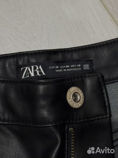 Кожаные брюки zara (экокожа)