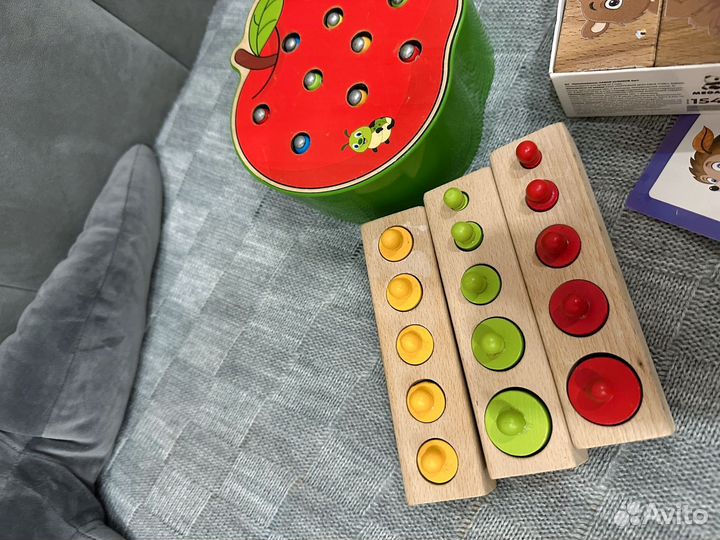 Развивающие игрушки пакетом деревянные