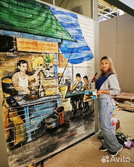 Роспись стен и витрин