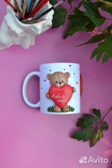 Мишка с сердцем ручная работа