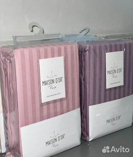 Простынь+наволочки50*70 страйп сатин masion DOR