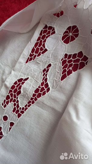 Наволочка с вышивкой ришелье