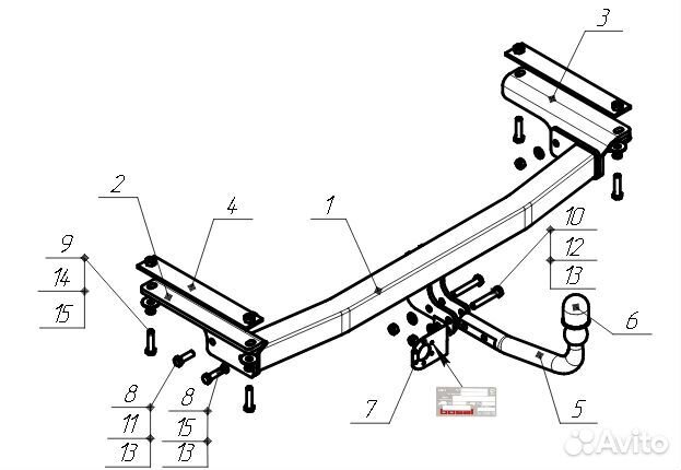 Фаркоп Фольксваген (Volkswagen) Teramont 2017