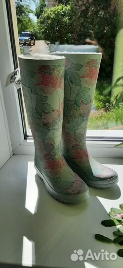 Женские теплые резиновые сапоги