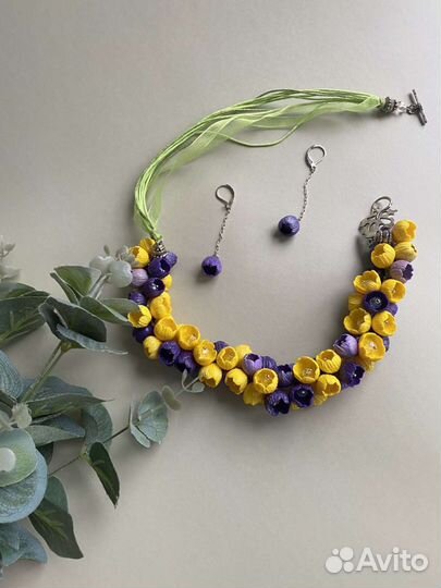 Бижутерия серьги и колье