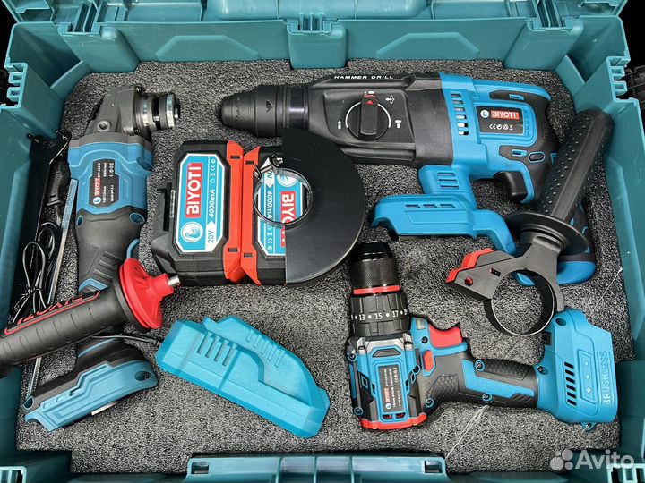 Набор Болгарка Шуруповерт Перфоратор 3в1 biyoti