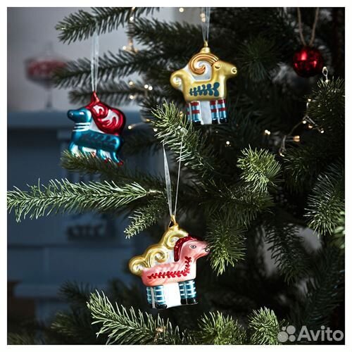 Икея Елочные игрушки IKEA новинка стекло