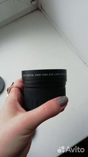 Фишай линза на объектив фотоаппарата