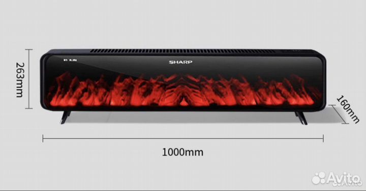 Электрообогреватель-камин sharp hx-br227a-b