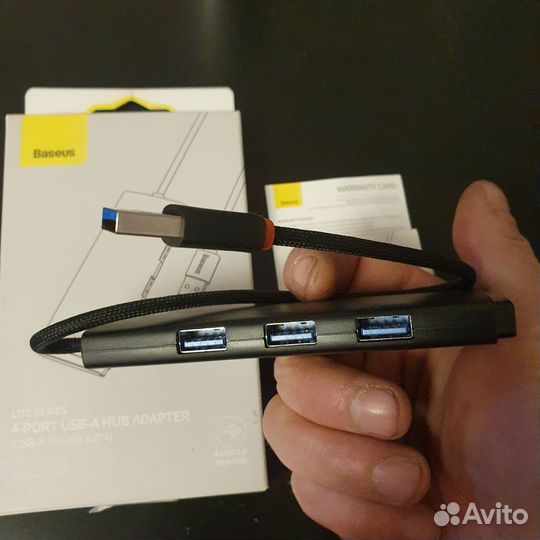 Концентратор Baseus 4 in1,док станция 4USB 3.0