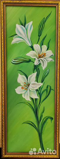 Картина маслом в рамке 45*17