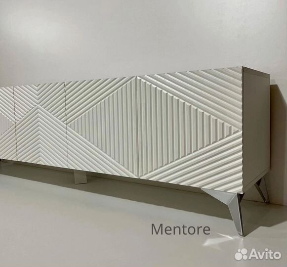 Тумба тв Bravo с фрезеровкой (белая)