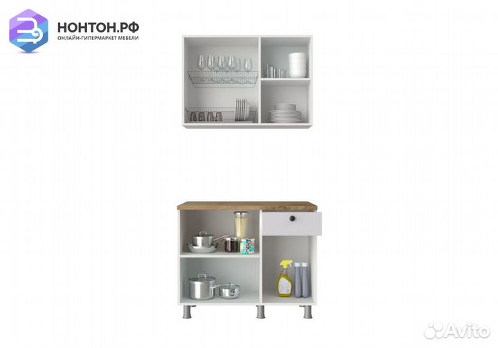 Кухня Деми 1.0 м белый