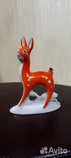 Фарфоровые статуэтки ссср.Олененок Городница