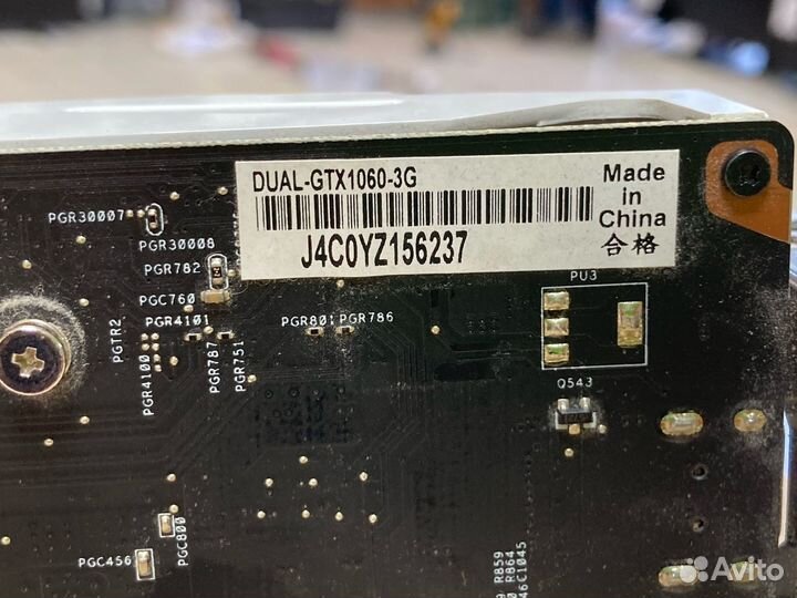 Видеокарта asus GTX 1060 dual-GTX1060-3G 3гб