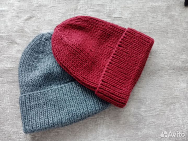 Шапка бини вязаная