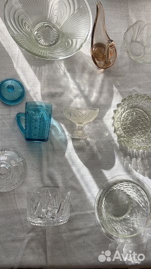 Старинная хрустальная посуда,стекло