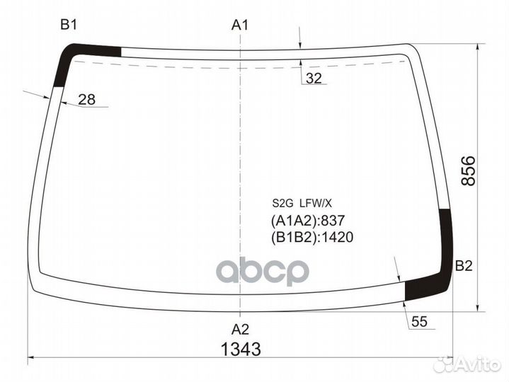 Стекло лобовое honda capa 98-02 S2G LFW/X XYG