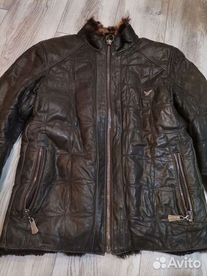 Кожаная куртка зимняя мужская