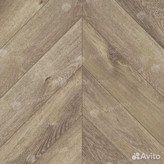 Каменно-полимерная плитка Alpine Floor Chevron Дуб Натуральный Отбеленный Eco 18-3